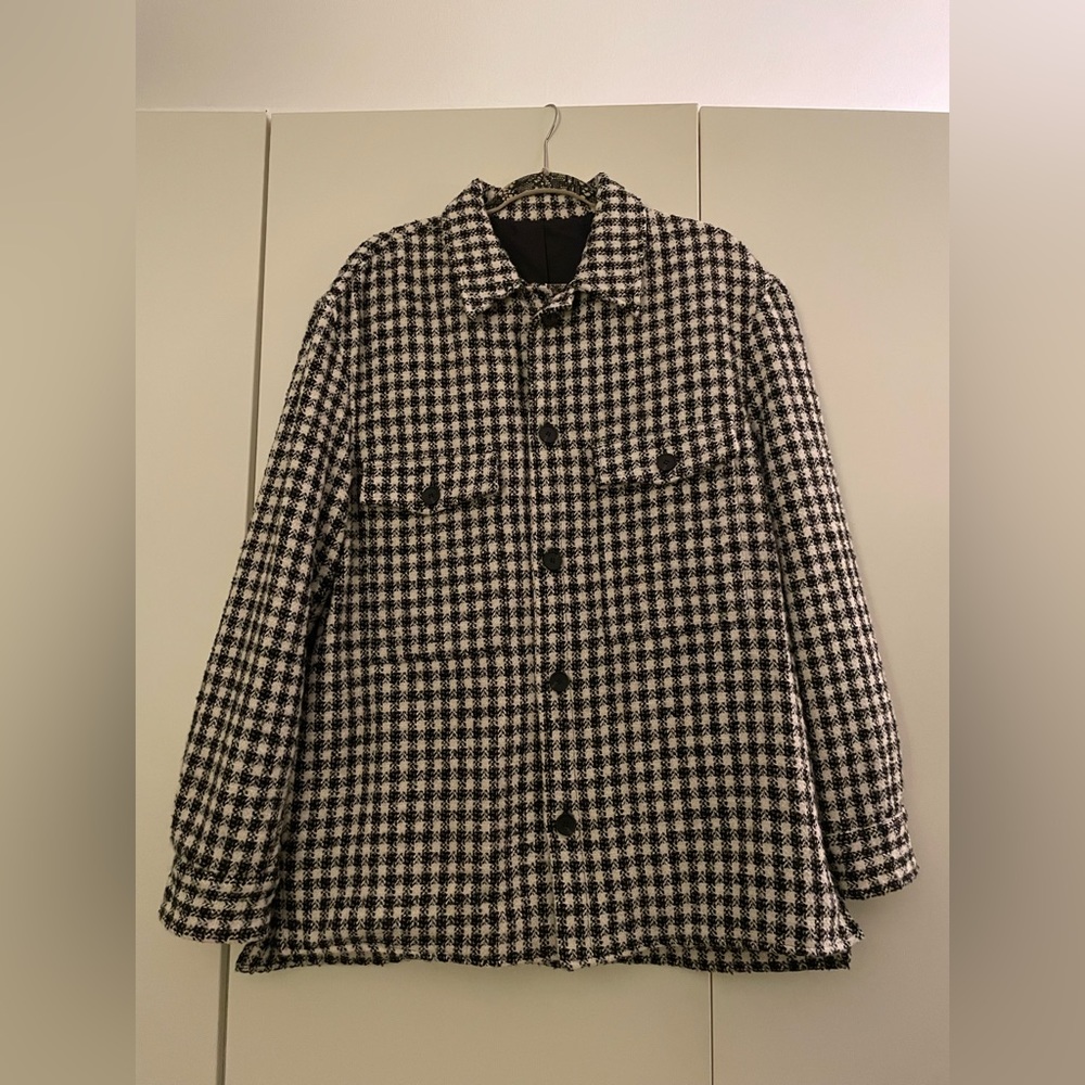 Zara Black and White Checkered Jacket